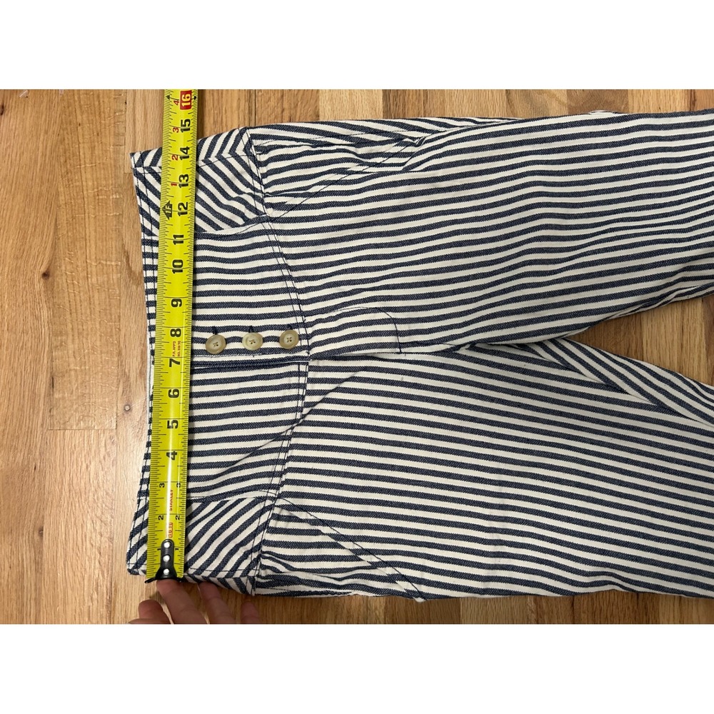 Free People Frankie High Waisted Striped Button Fly Pants Size 6 - Picture 9 of 13